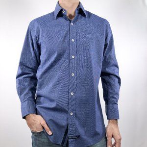 English Laundry Blue Check Dress Shirt 15.5 32/33